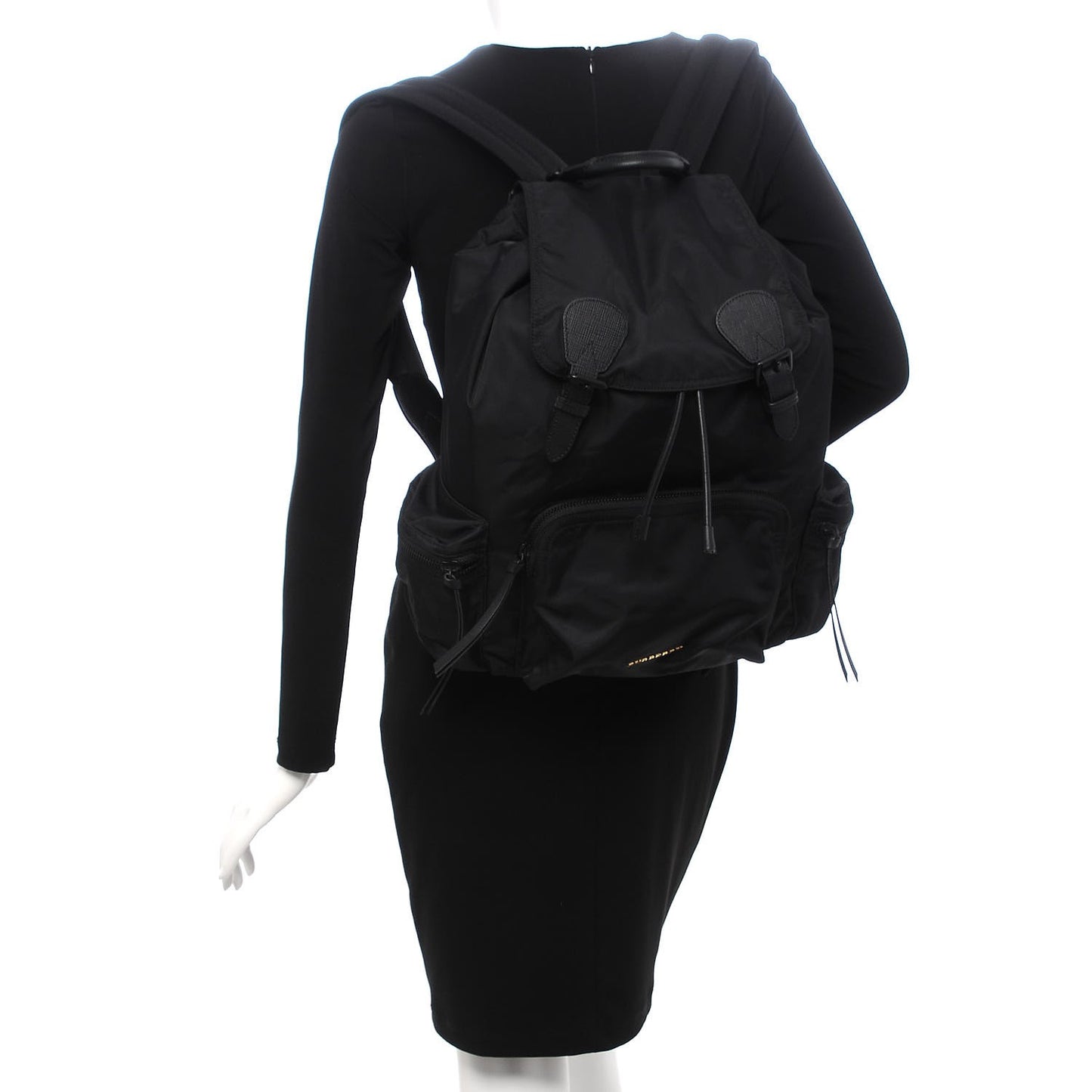 Technical Nylon Large Rucksack Backpack Black