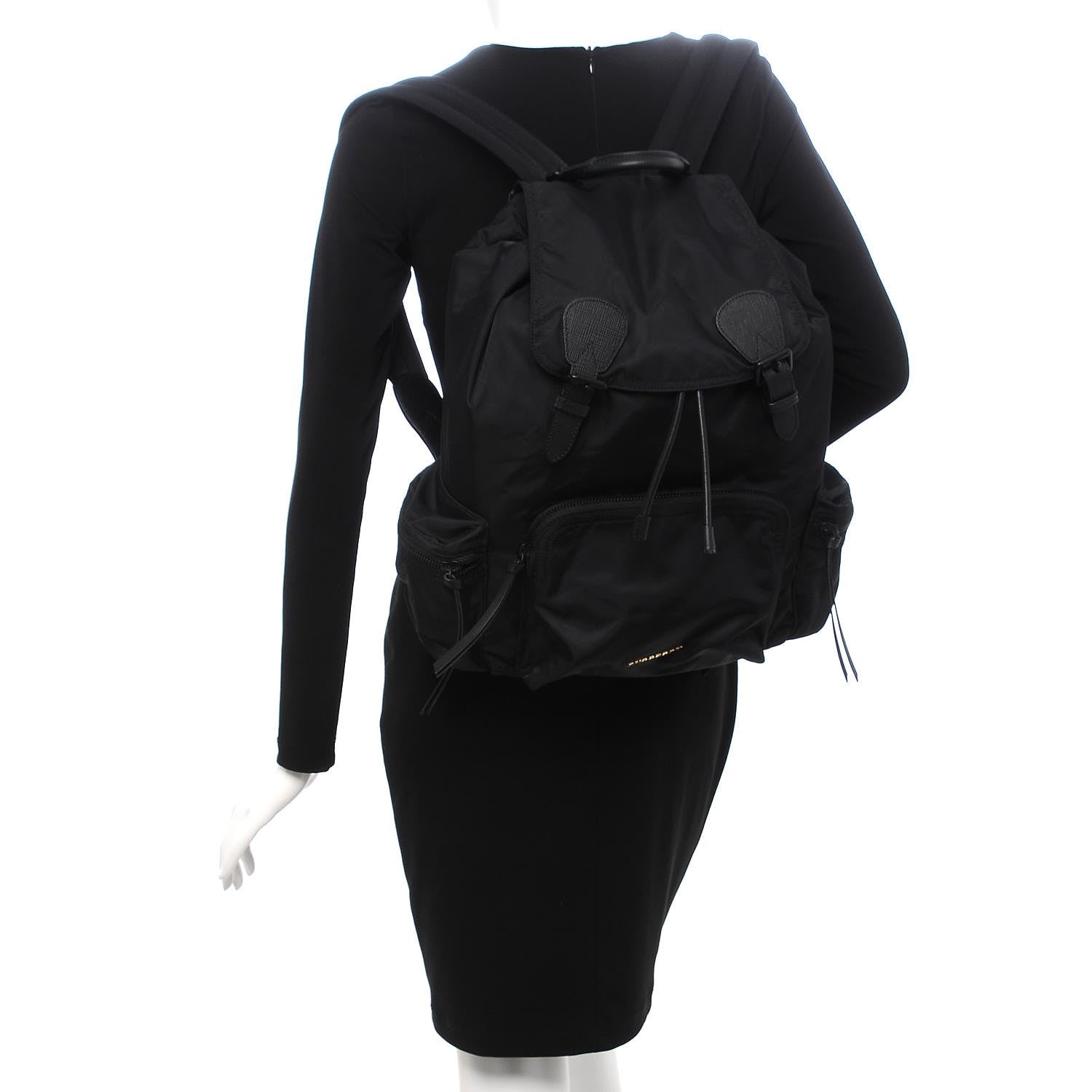 Burberry Technical Nylon Large Rucksack Backpack Black 2 of 8