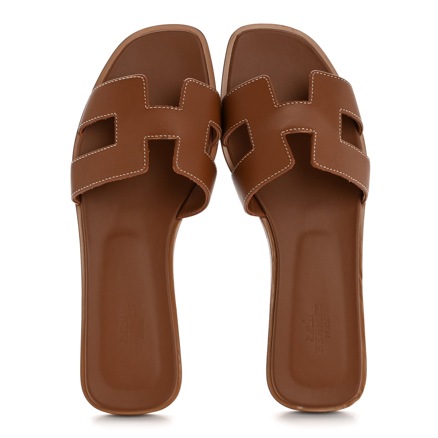 Box Calfskin Oran Sandals 37.5 Gold
