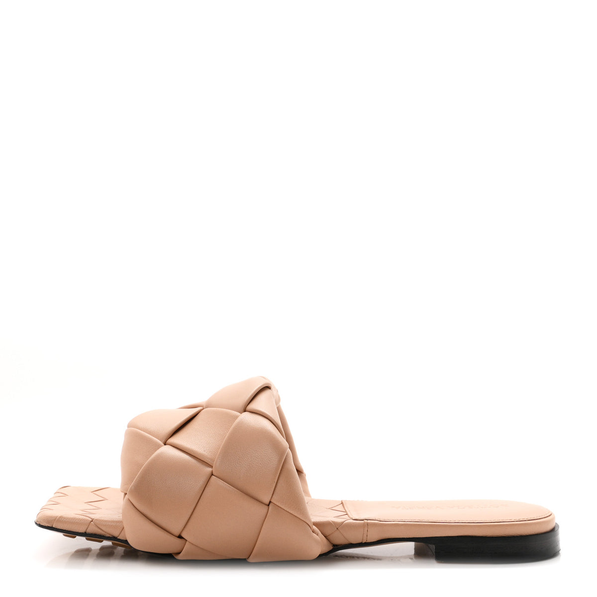 Nappa Maxi Intrecciato Lido Flat Sandals 37 Tan