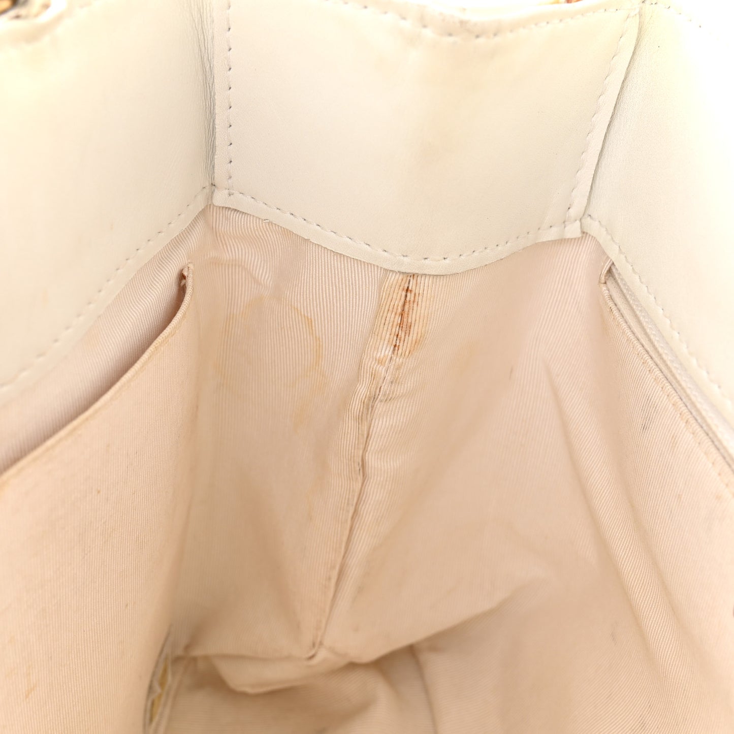 Calfskin Wild Stitch Shoulder Bag White