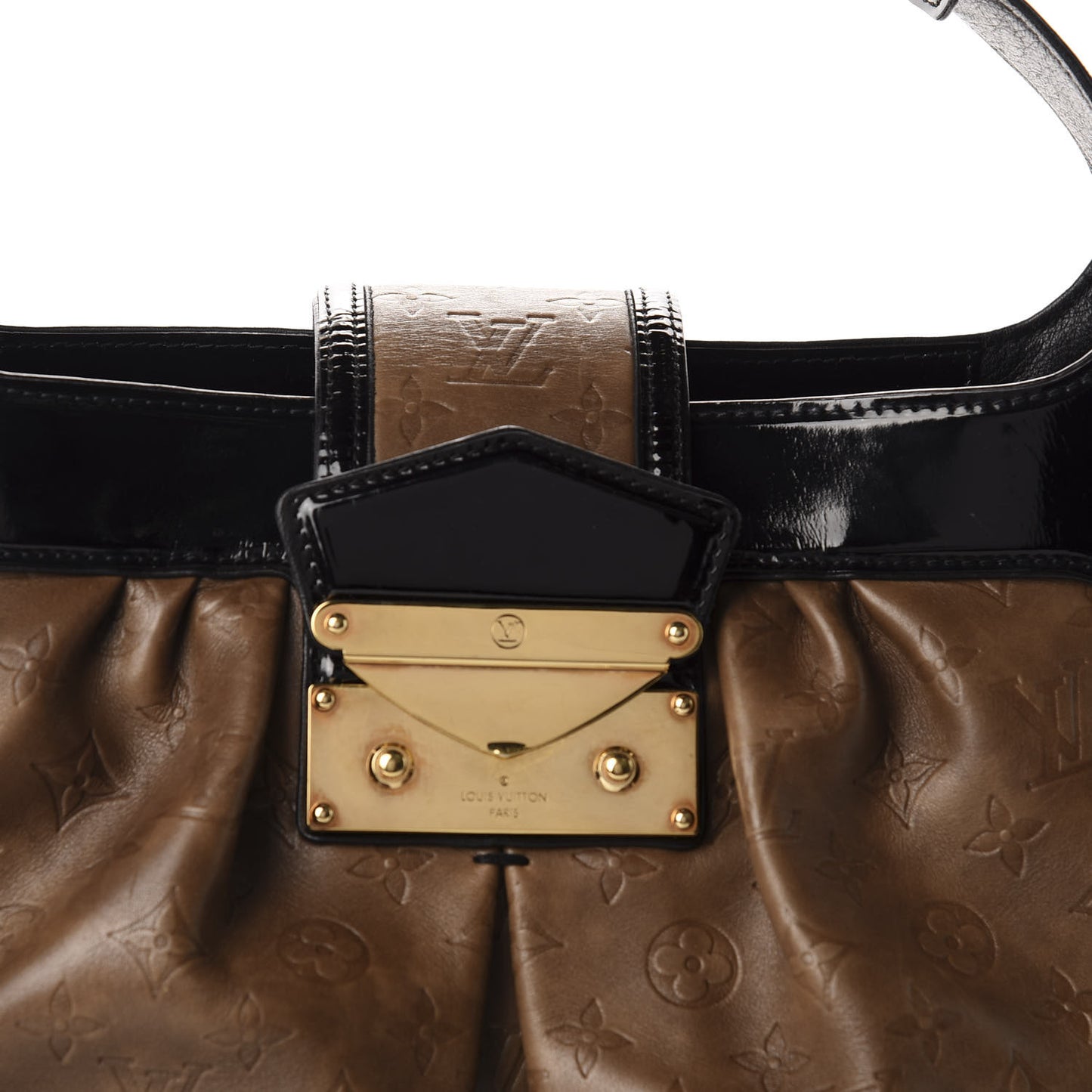 Monogram Embossed Polly Hobo Taupe