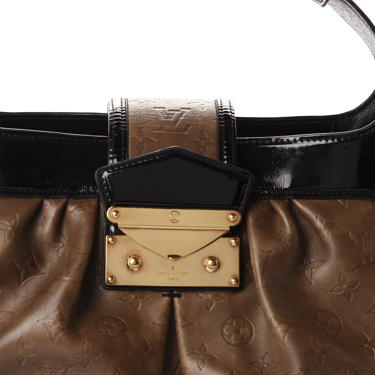 Louis Vuitton Monogram Embossed Polly Hobo Taupe 9 of 9