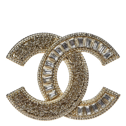 Chanel Baguette Crystal CC Brooch Gold 1 of 4
