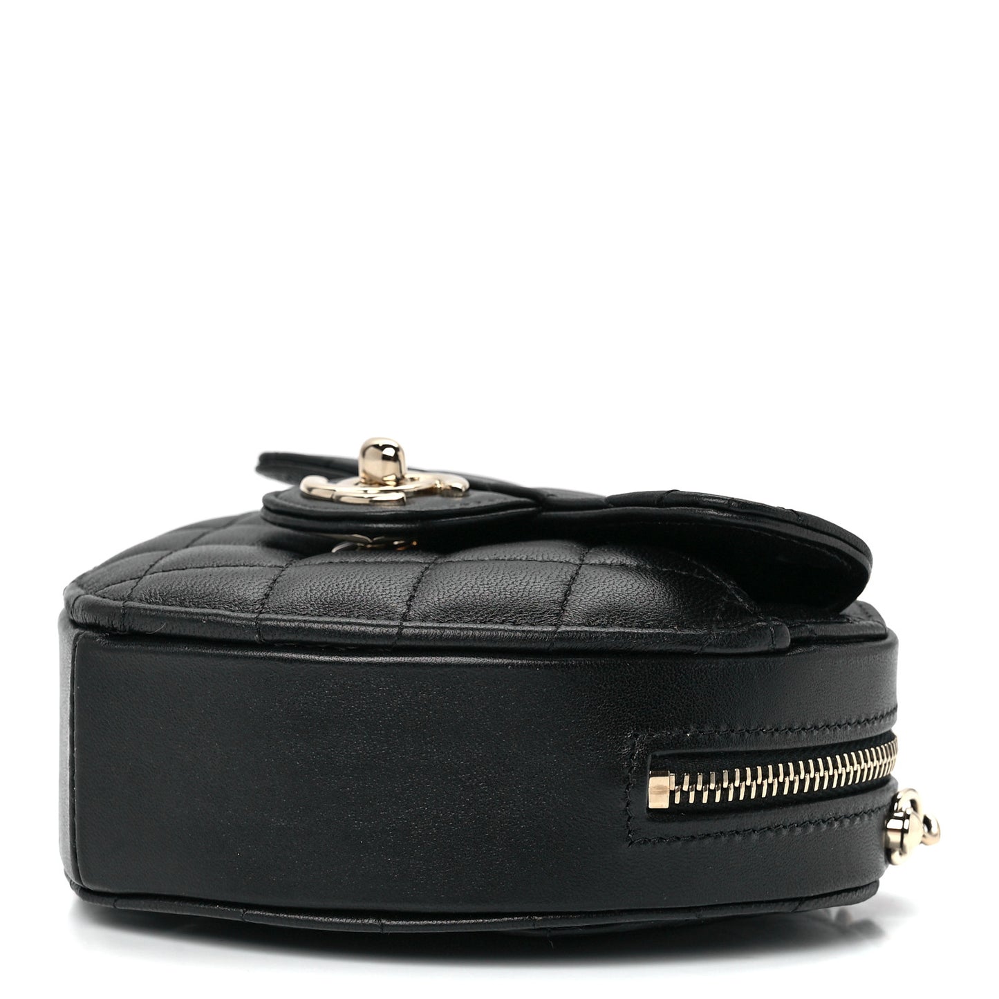 Lambskin Quilted CC In Love Heart Clutch With Chain Black