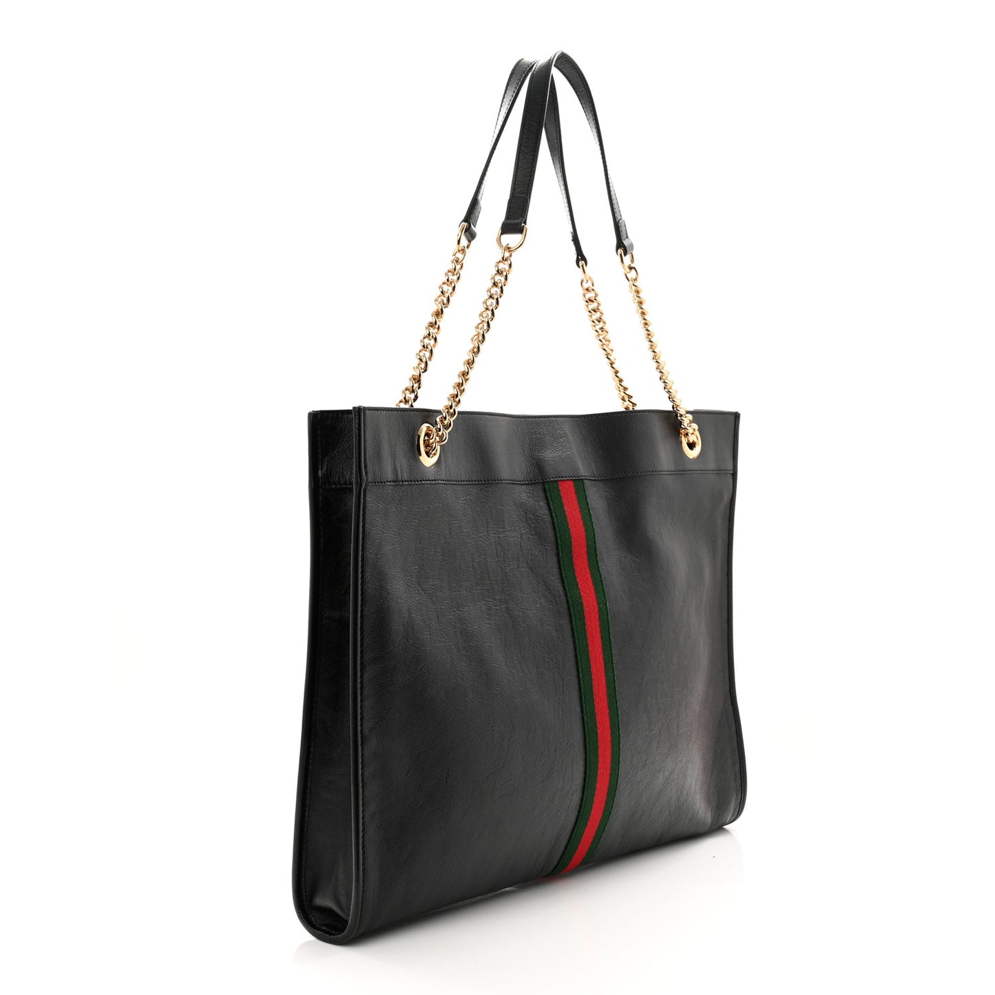 Calfskin Large Rajah Chain Tote Black