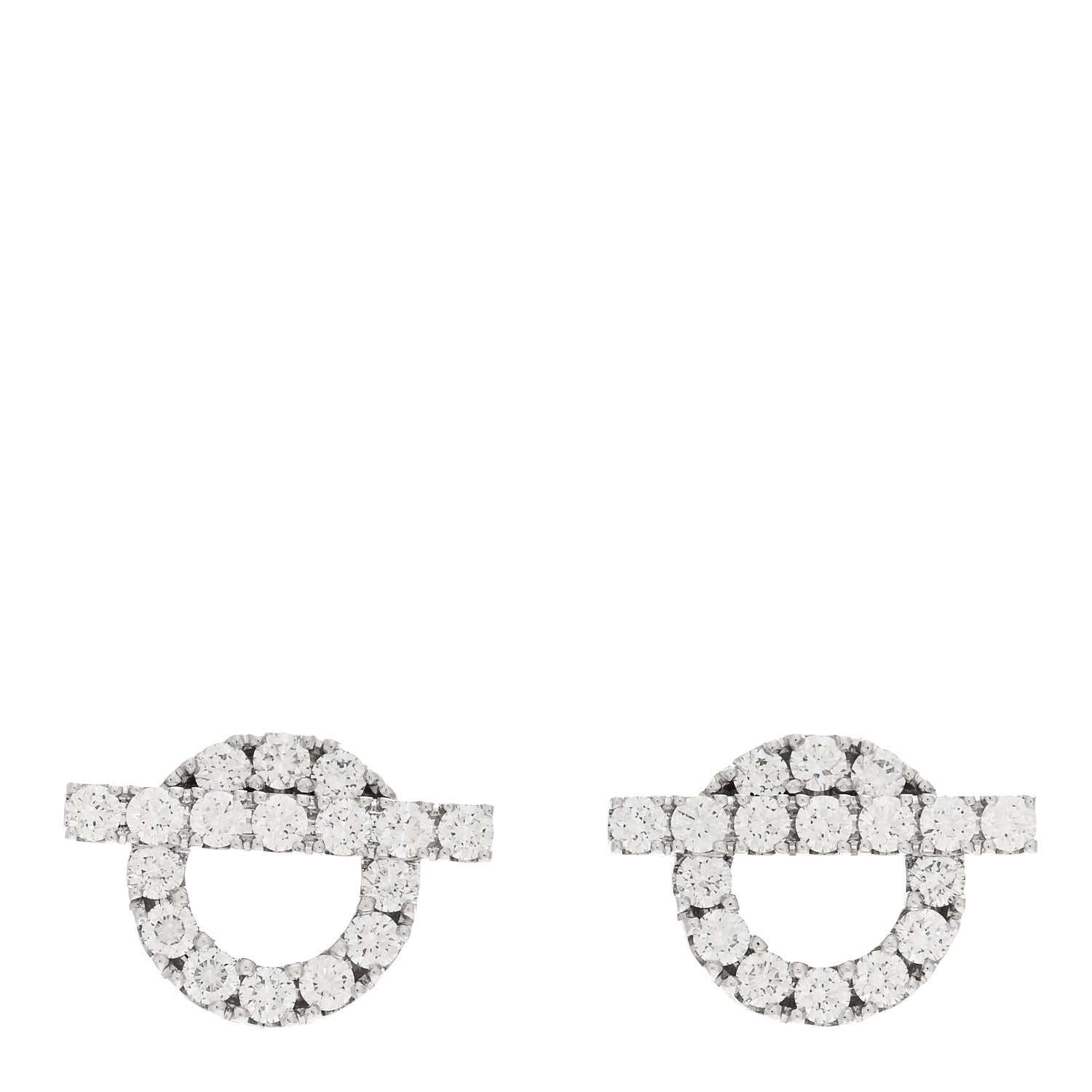 Hermes 18K White Gold Diamond Finesse Earrings 1 of 5