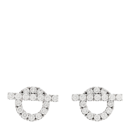 Hermes 18K White Gold Diamond Finesse Earrings 1 of 5
