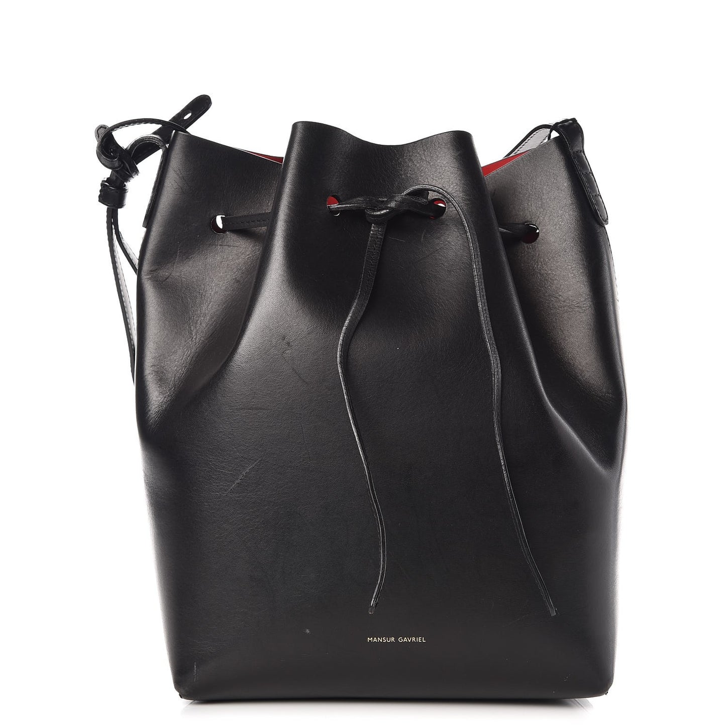 Calfskin Bucket Bag Black Flamma