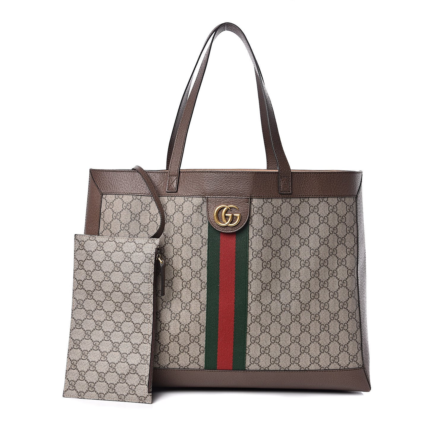 GG Supreme Monogram Web Ophidia Tote Brown