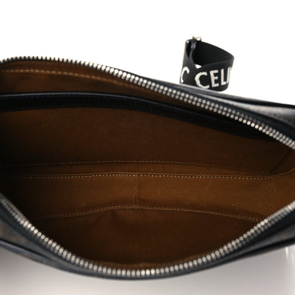 Celine Triomphe Canvas Medium Horizontal Messenger Bag Black 4 of 7