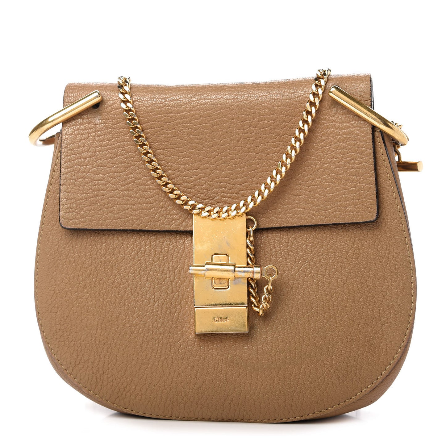 Grained Lambskin Mini Drew Shoulder Bag Nut