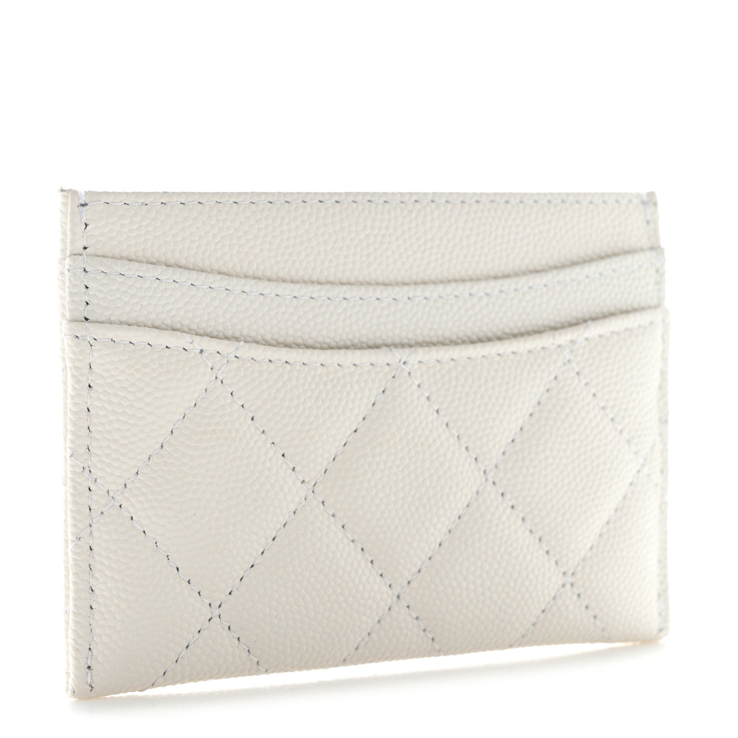 Chanel Caviar Quilted Card Holder White 3 of 9