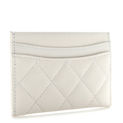 Chanel Caviar Quilted Card Holder White 3 of 9