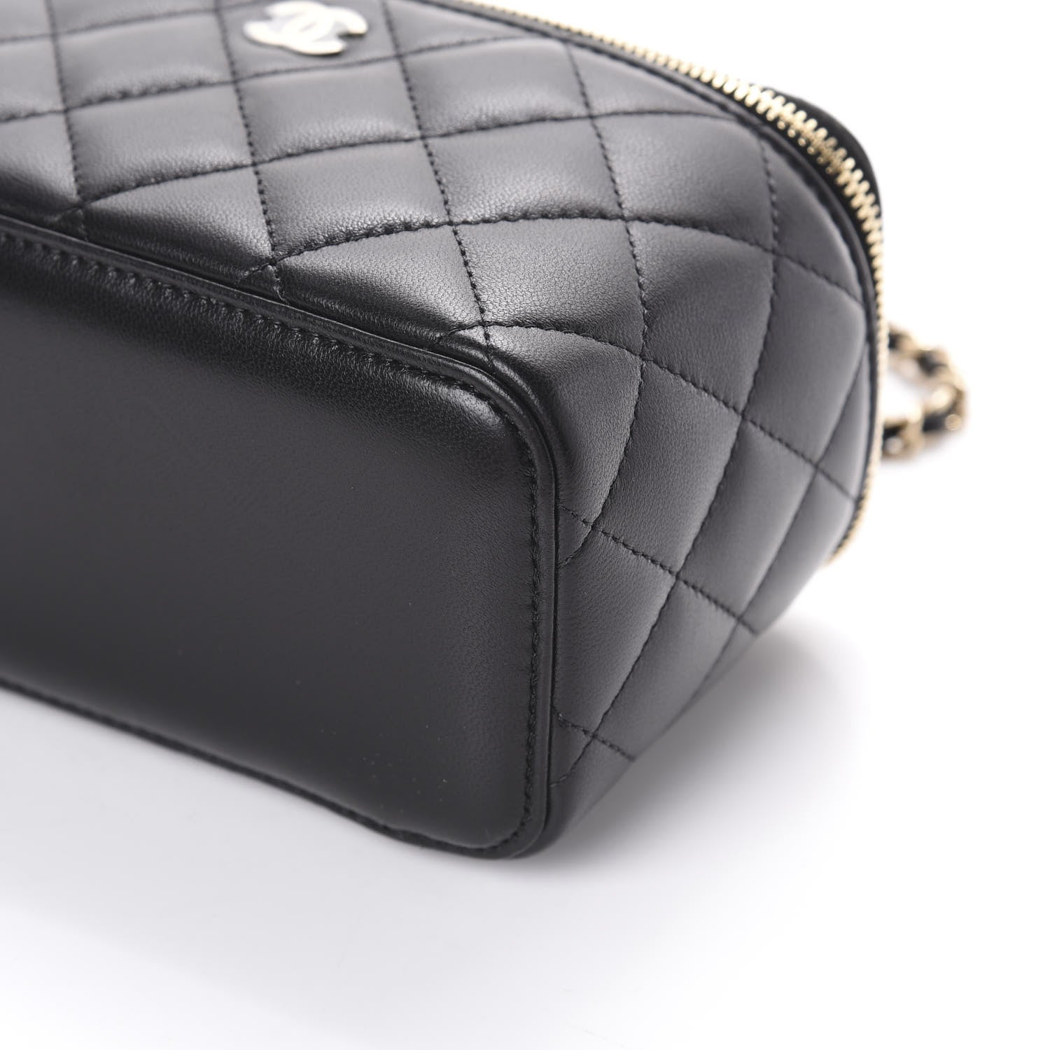 Chanel Lambskin Quilted Small Vanity Case With Chain Black 9 of 9