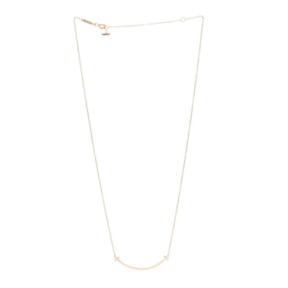 Tiffany 18K Yellow Gold Small T Smile Pendant Necklace 3 of 5
