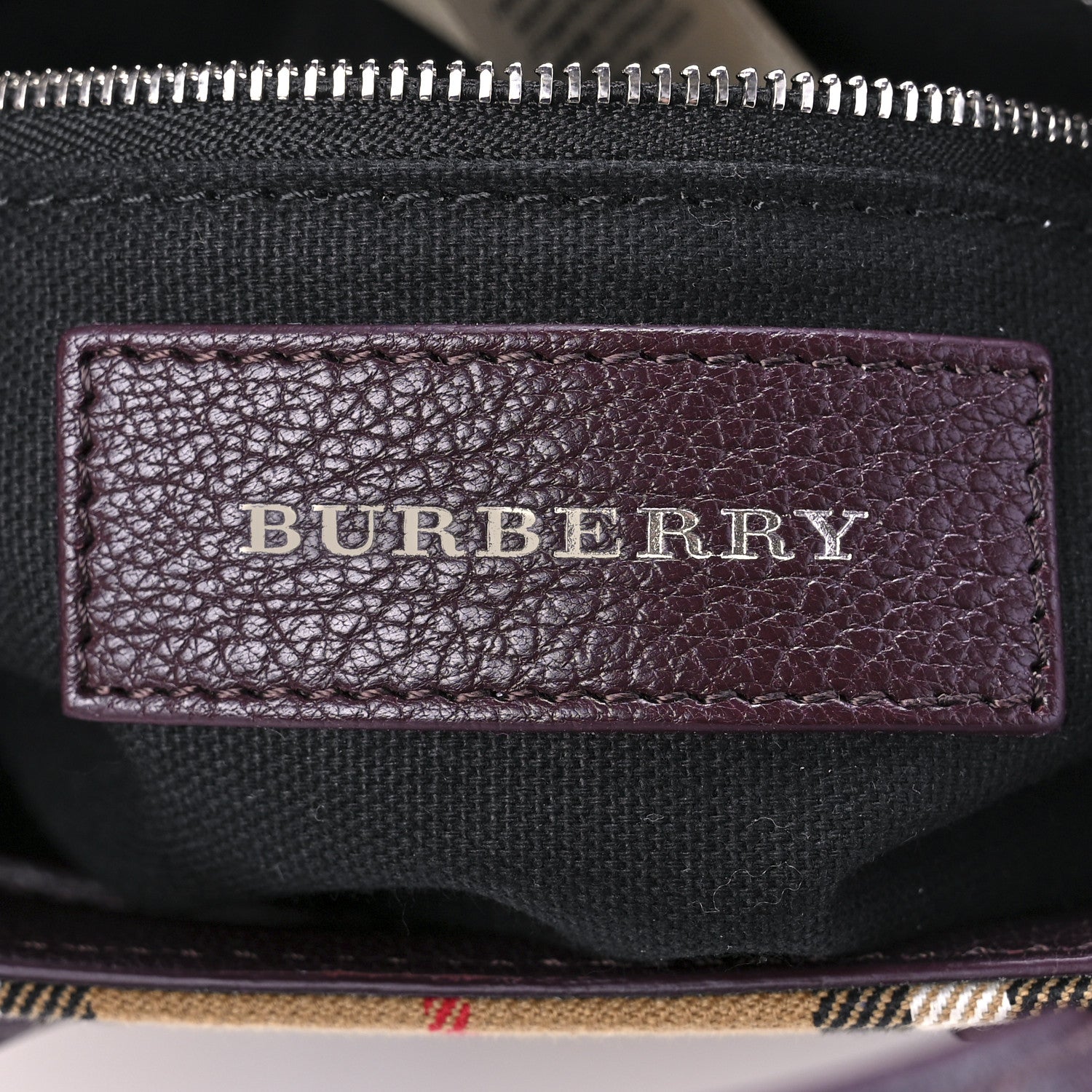 Burberry Goatskin Vintage Check Small Banner Tote Deep Claret 10 of 15