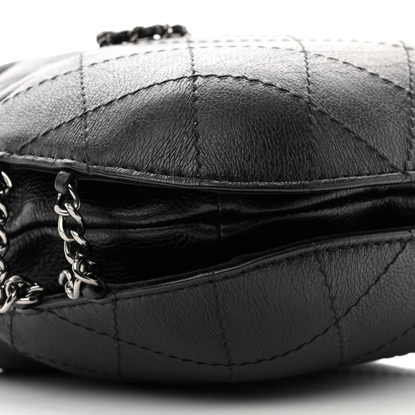 Calfskin Quilted Small Gabrielle Bucket Black
