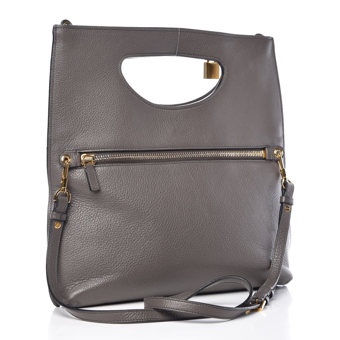Grained Calfskin Alix Shoulder Bag Graphite