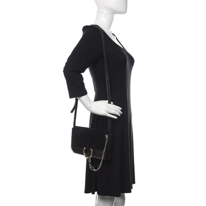 Chloe Suede Calfskin Small Faye Shoulder Bag Black 2 of 9