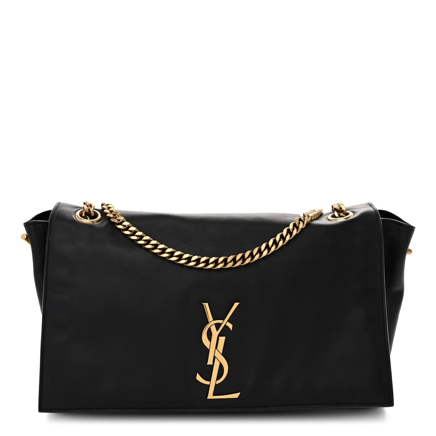 Saint Laurent Smooth Calfskin Suede Medium Reversible Monogram Kate Satchel Black 1 of 11