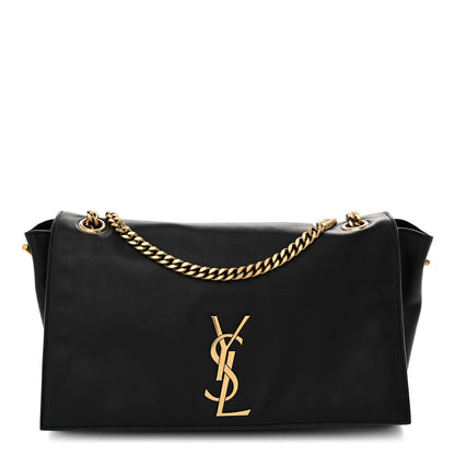 Saint Laurent Smooth Calfskin Suede Medium Reversible Monogram Kate Satchel Black 1 of 11