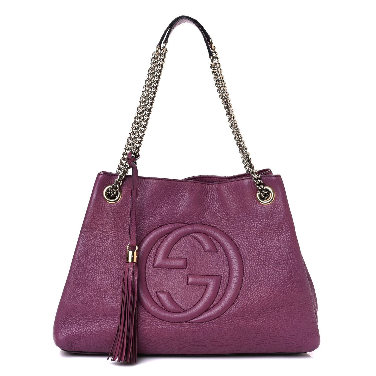 Pebbled Calfskin Medium Soho Chain Shoulder Bag Peonia Flower