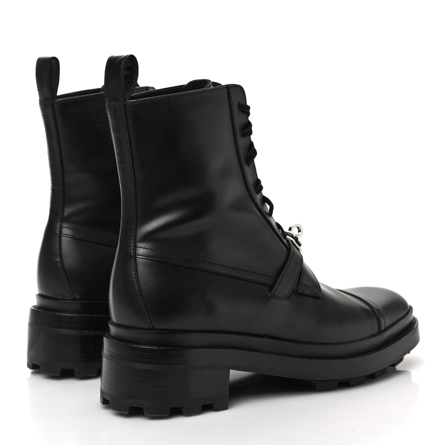 Glossed Calfskin Funk Ankle Boots 39.5 Black