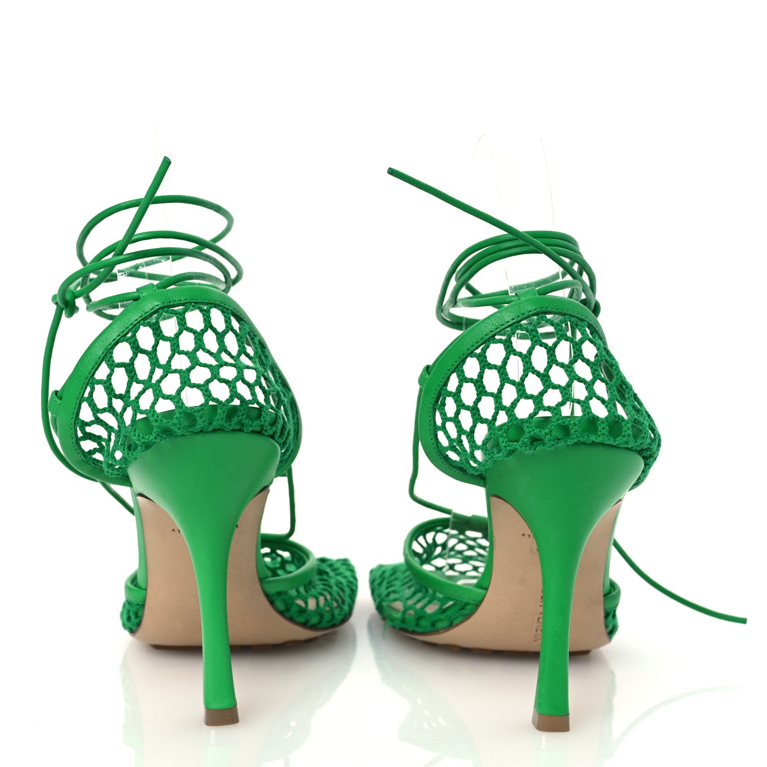 Bottega Veneta Mesh Nappa Stretch Ankle Tie 90mm Sandals 39.5 Grass 6 of 14
