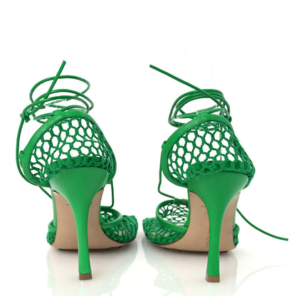 Bottega Veneta Mesh Nappa Stretch Ankle Tie 90mm Sandals 39.5 Grass 6 of 14