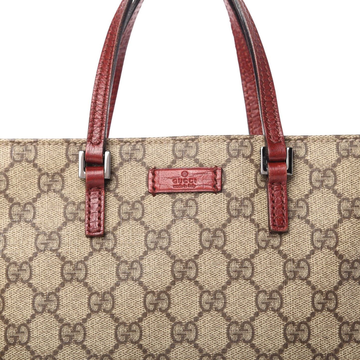 GG Plus Monogram Vertical Tote Red