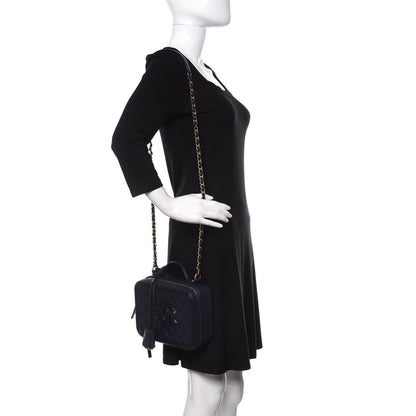 Chanel Caviar Quilted Medium CC Filigree Vanity Case Navy 2 of 10
