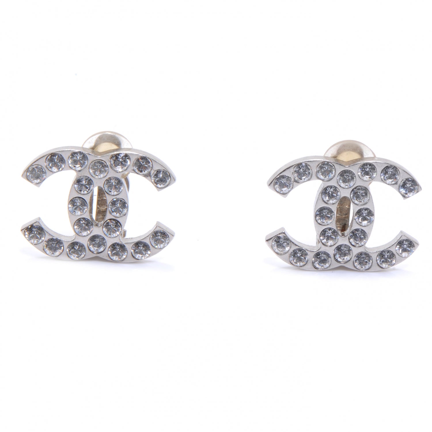 Chanel Crystal CC Clip On Earrings 3 of 5