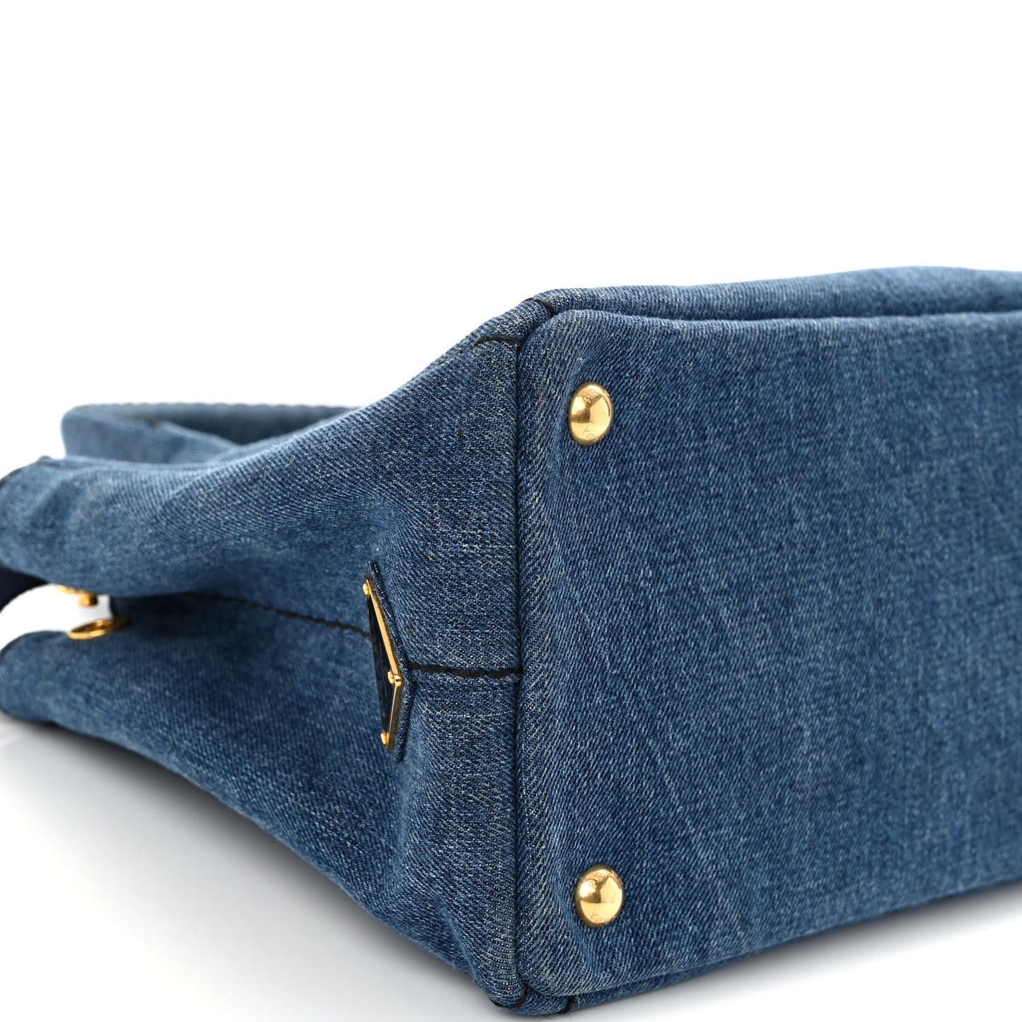 Denim Small Logo Tote Bleu