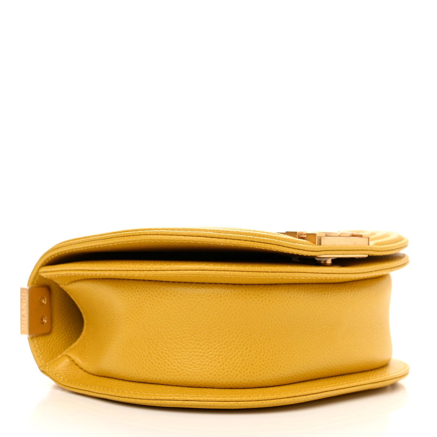 Caviar Quilted Small Boy Messenger Bag Yellow