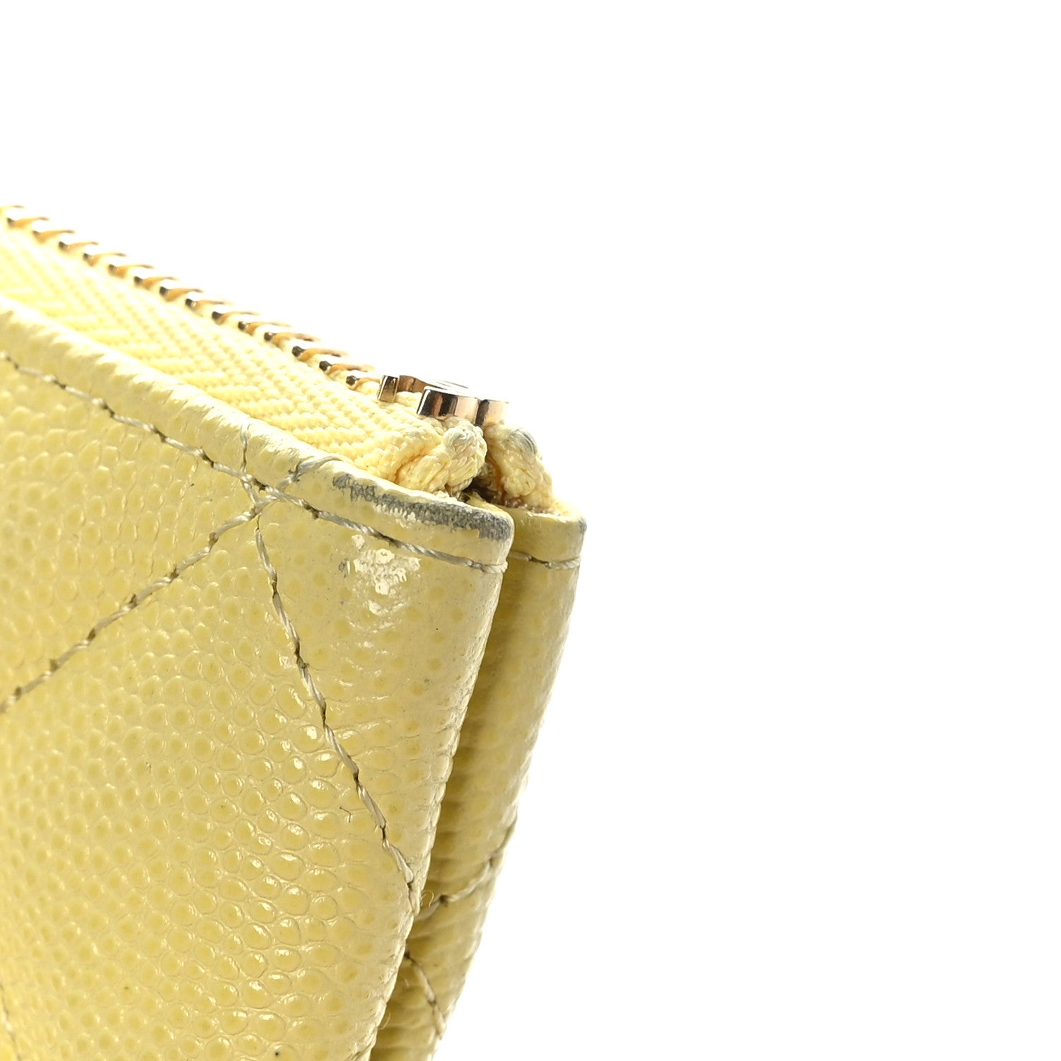 Chanel Caviar Quilted Small Pouch Light Yellow 7 of 8