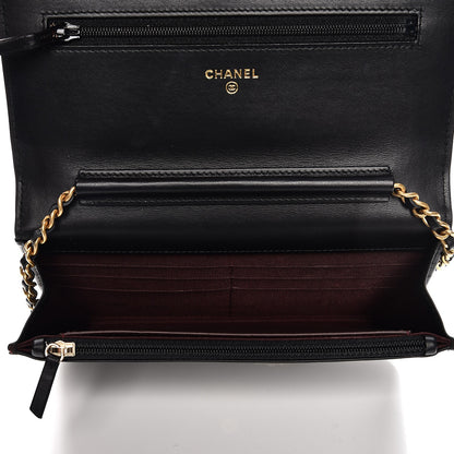 Chanel Aged Calfskin Quilted Lucky Charms 2.55 Reissue Wallet On Chain WOC Black 5 of 9