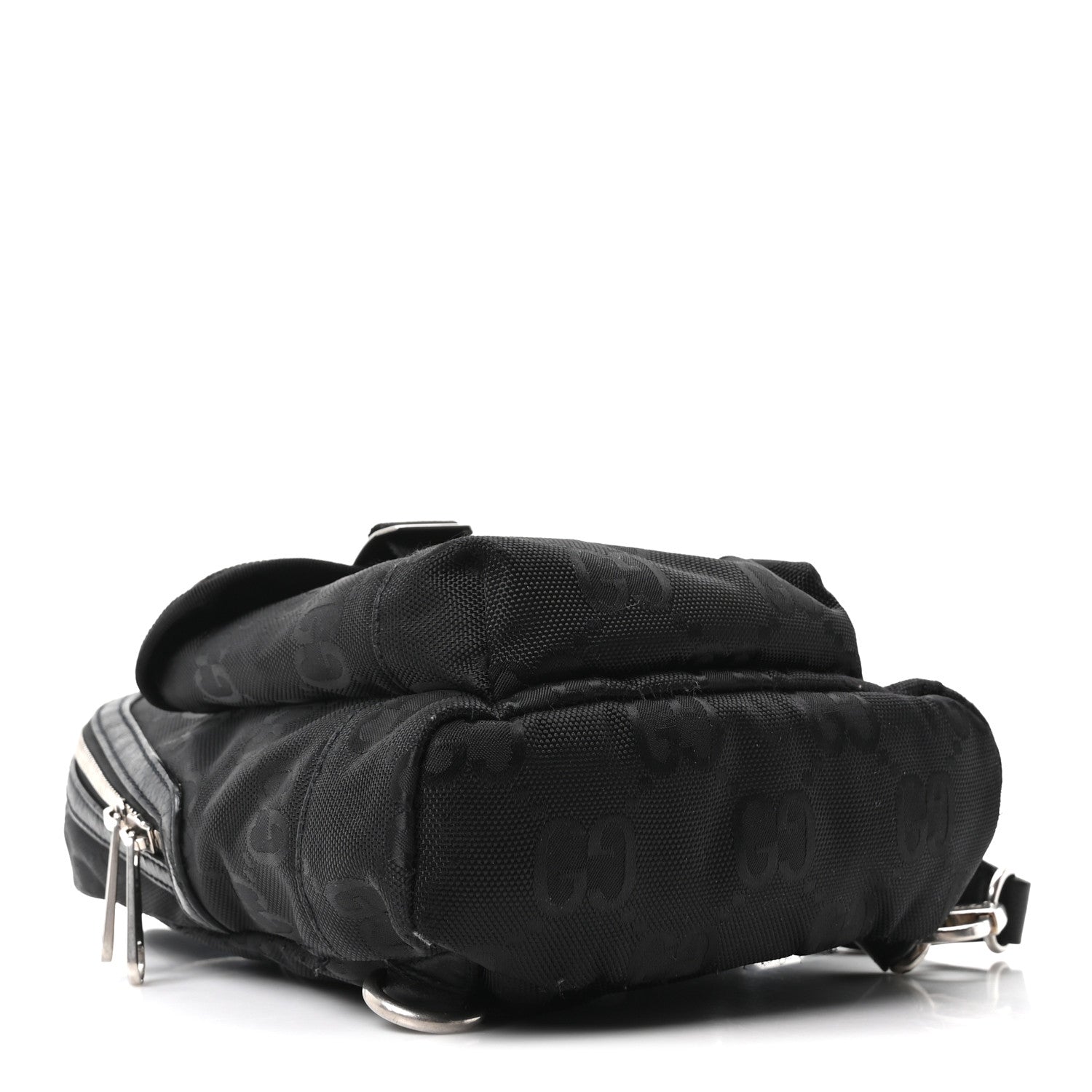 Gucci Econyl Nylon Monogram Off The Grid Sling Backpack Black