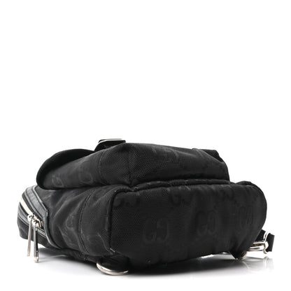 Gucci Econyl Nylon Monogram Off The Grid Sling Backpack Black 3 of 10