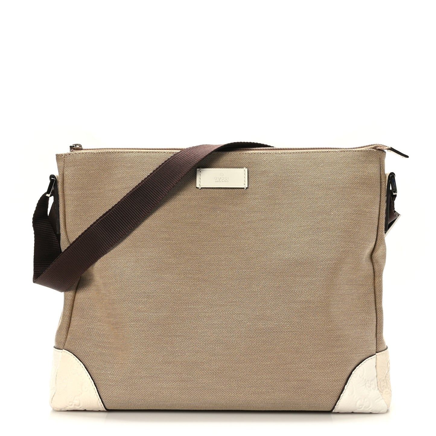 Canvas Guccissima Messenger Bag Off White