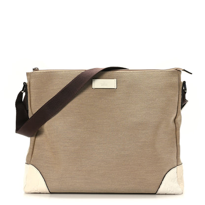 Gucci Canvas Guccissima Messenger Bag Off White 1 of 9