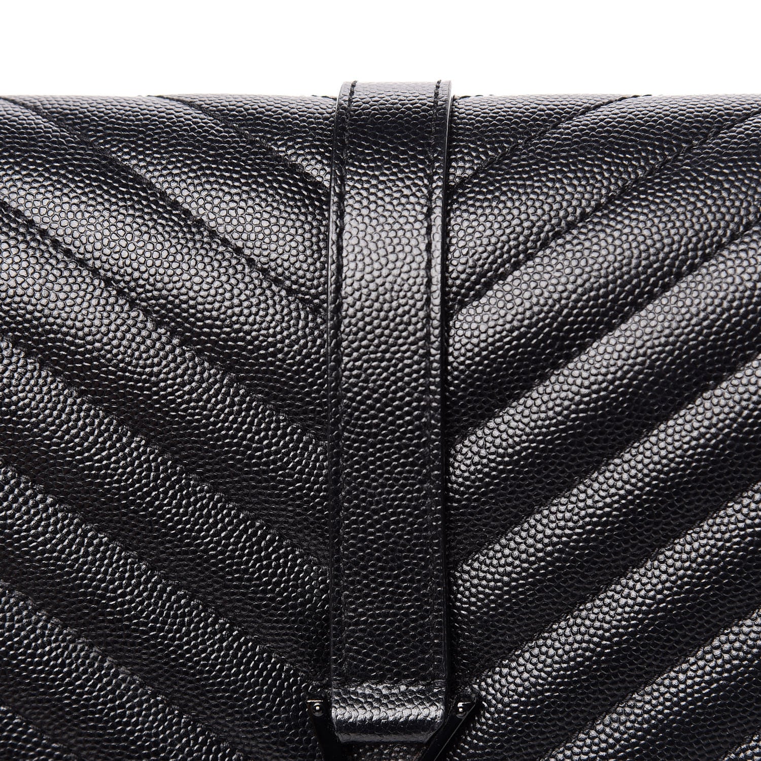 Saint Laurent Grain De Poudre Textured Mixed Matelasse Large Triquilt Monogram Monochrome Satchel Black 7 of 12