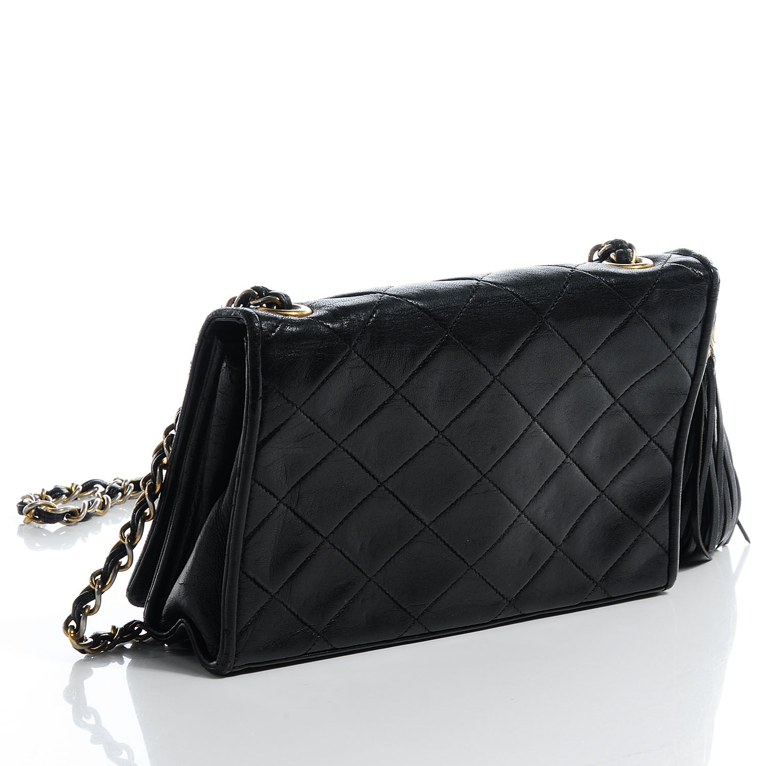 Chanel Lambskin Small Tassel Single Flap Black 3 of 8