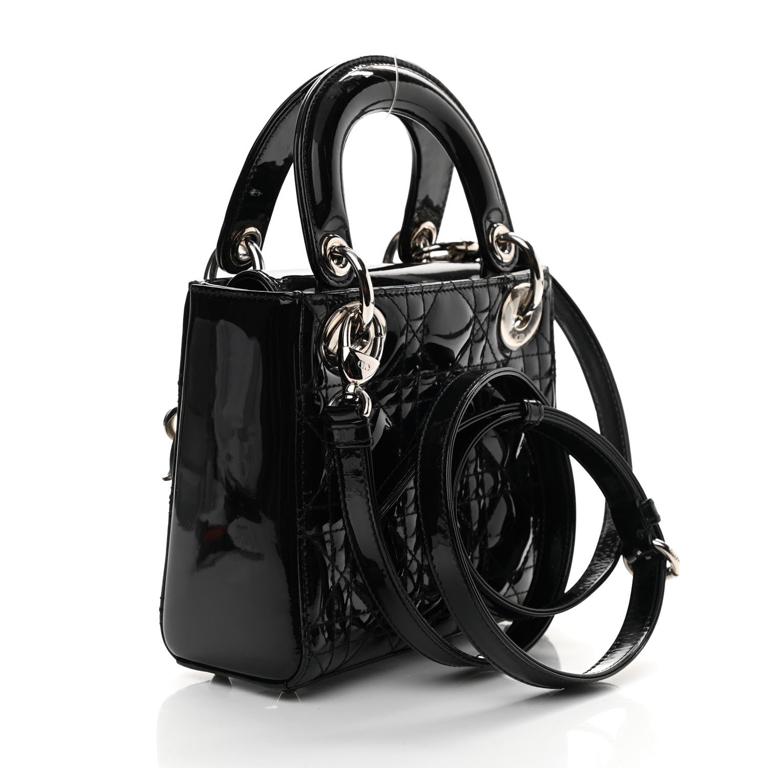 Christian Dior Patent Cannage Mini Lady Dior Black 3 of 9