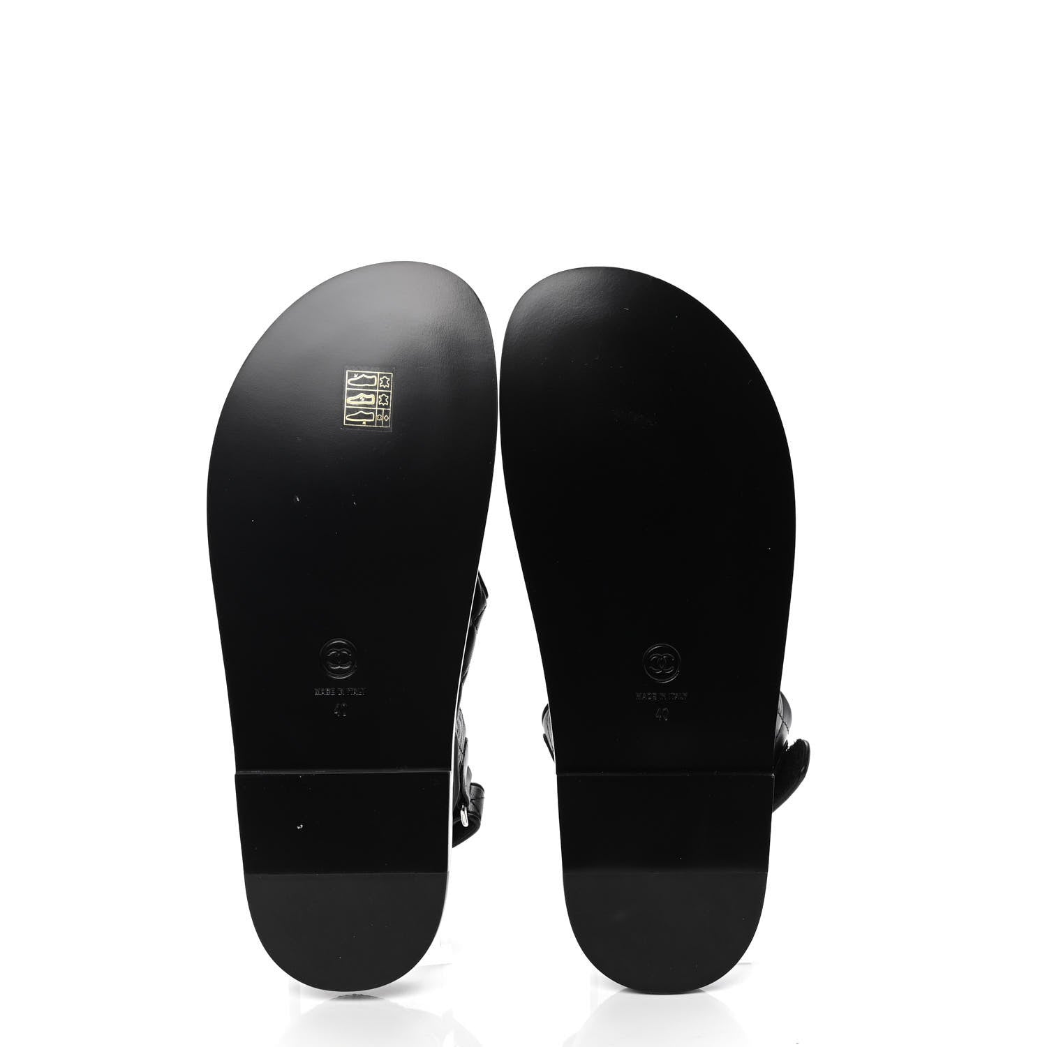Chanel Lambskin Velcro Dad Sandals 40 Black 4 of 5
