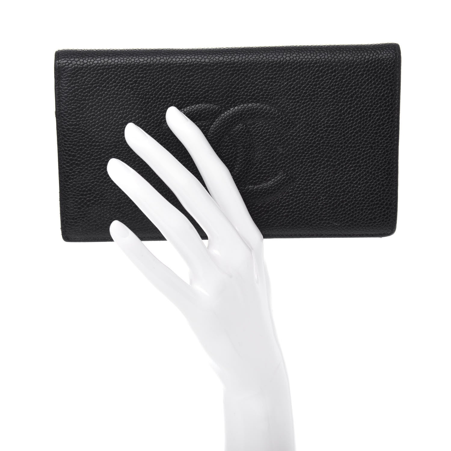 Chanel Caviar Timeless CC Yen Wallet Black 2 of 9