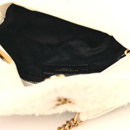 Saint Laurent Boucle Tweed Quilted Toy Loulou Puffer Monogram Chain Satchel Crema Soft 4 of 12