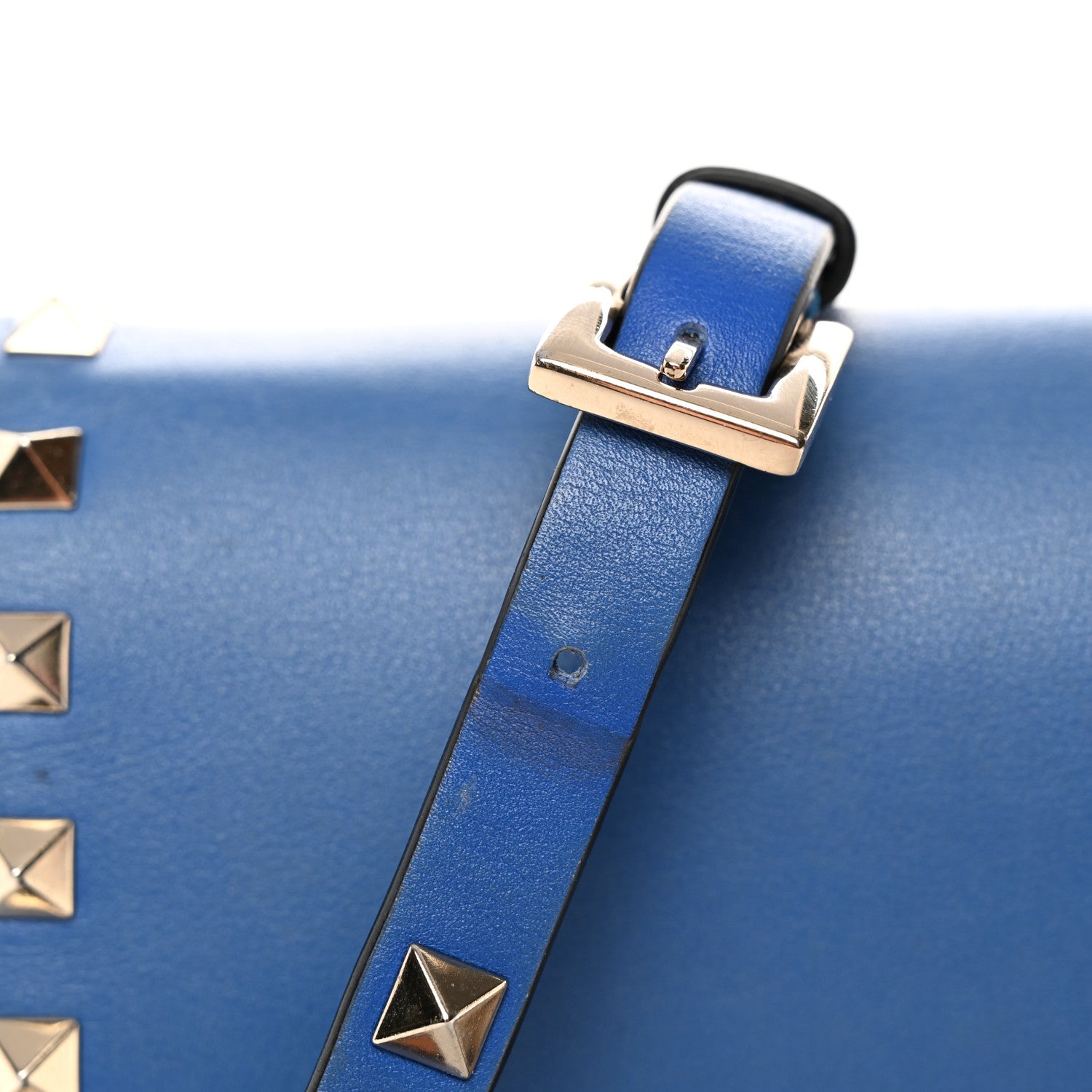 Valentino Garavani Vitello Medium Rockstud Flip Lock Crossbody Bag Acid Blue 17 of 21