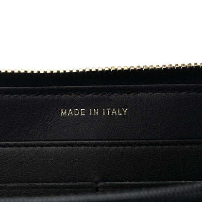 Chanel Aged Calfskin Quilted Lucky Charms 2.55 Reissue Zip Around Long Wallet Black 7 of 9
