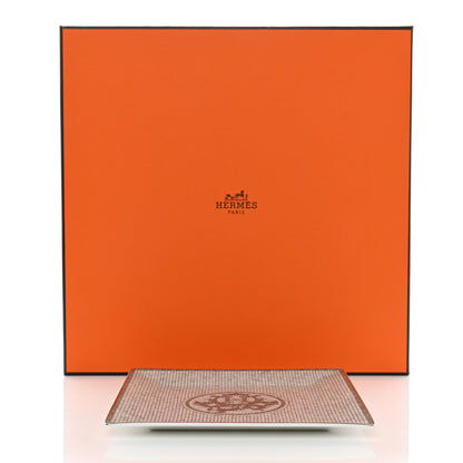 Hermes Porcelain Mosaique Au 24 Platinum Square Plate N°3 7 of 7